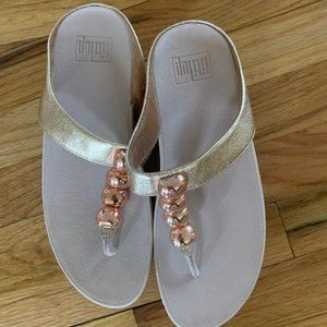 fitflop metallic gold & copper sandals size 9